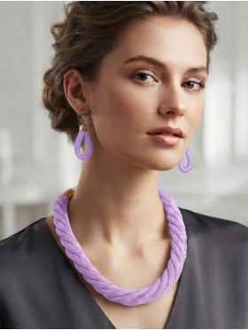 SPARKLE TUBE TWIST NECKLACE AND EARRING SET